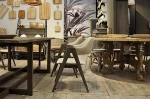 Classic reproduction antique furniture solid oak vintage wooden industrial arm dining chair with upholstery seating