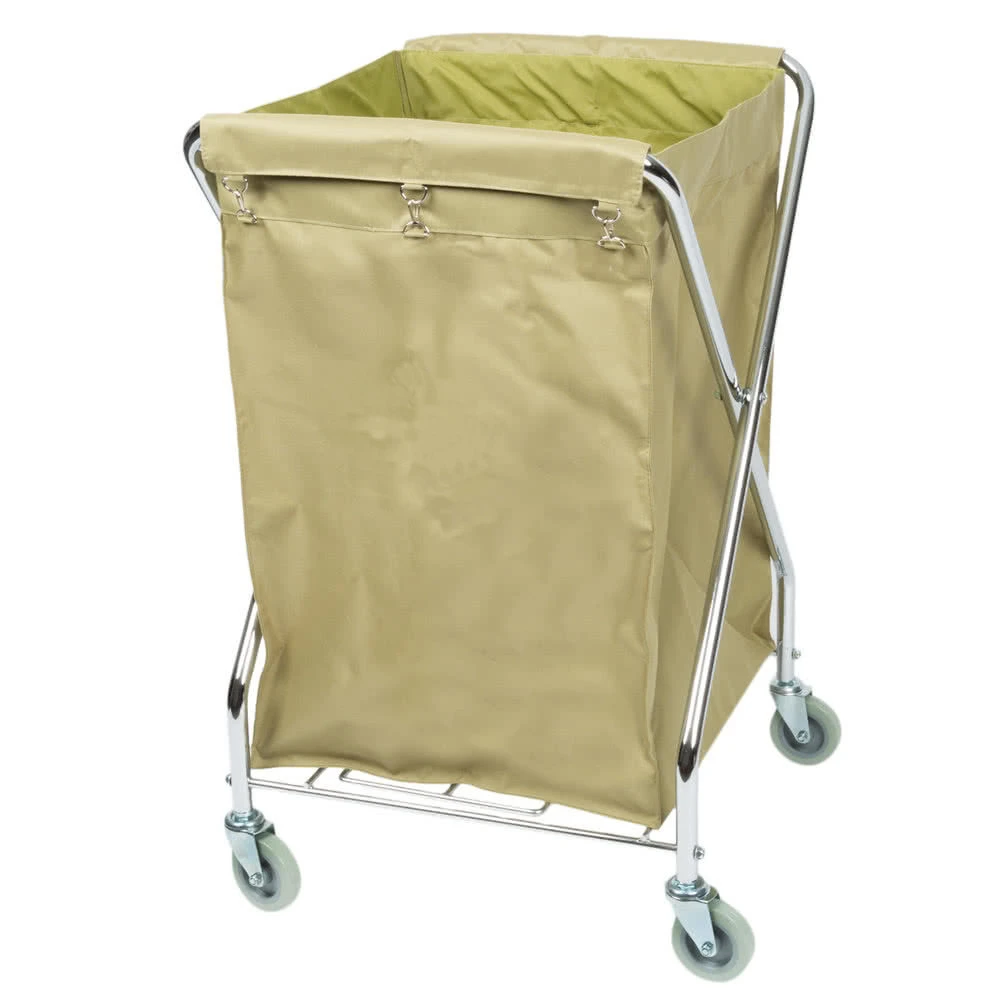 Cleaning Supplies Foldable Laundry Basket Cart Stainless Steel Service Commercial Laundry Cart With Wheels