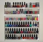 Clear Acrylic Wall Mounted Nail Polish Display Shelves/ Nail Polish Display Rack