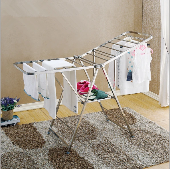 Collapsible butterfied folding laundry clothes hanger dryer airer with shoes stretchers
