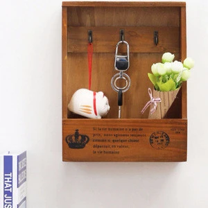 Colorful paint wood crafts key safe box magnetic key holder for wall