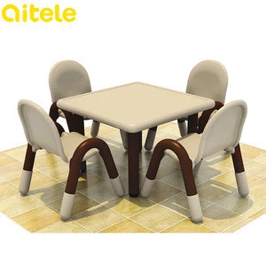 Colorful popular plastic nursery primary children school tables and chairs, kids study table with chair