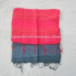 Colorful silk scarf soft craft - fashionable women accessories - 100% eco-friendly