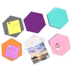 Colorful Wall Decorative Tiles Hexagon Felt Pin Board Self Adhesive Memo Board for Home Decor