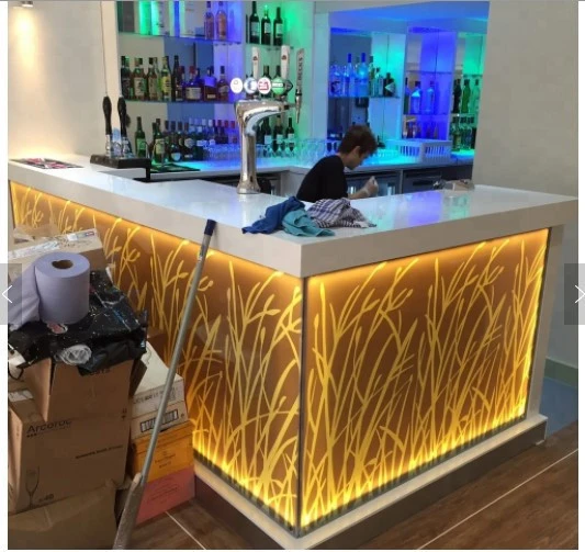 Commercial Artificial Stone Fast Food Coffee Shop Pub Bar Counter Reception Desk Design,solid surface  BAR counter