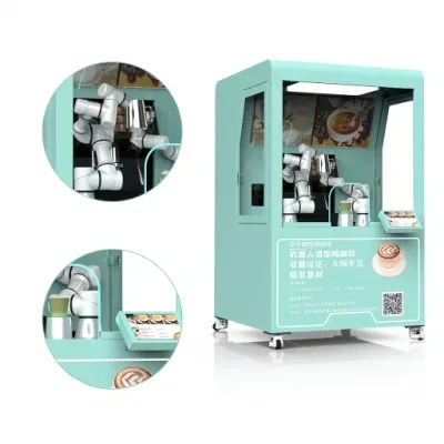 Commercial Robotic Arms Coffee Kiosk Machine with 6 Axis Collaborative Robot