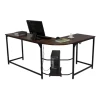 Computer Desk L Shaped Office Table Metal Wooden Style Laptop Table Office Working Table