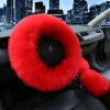 Cool steering wheel cover set fur material steering wheel cover