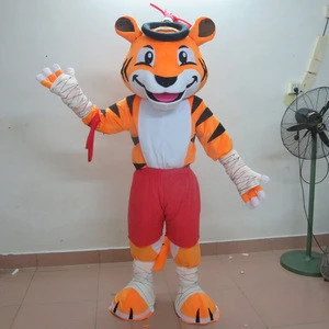 Cosplay soft plush tiger mascot with build-in cooling fan fit all adult tiger mascot