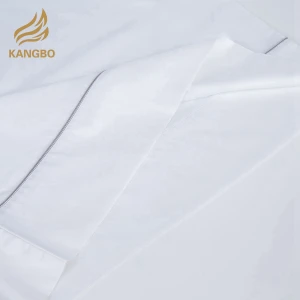 Cotton customized bed sheet white luxury bedding set