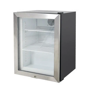 Counter Top refrigerator and Freezer Single glass door Ice cream beverage display freezer mini for shop