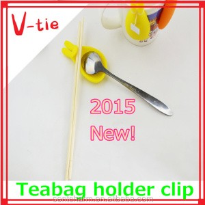 Creative style eco-friendly silicone tea cup clip/tea bag holder/white chopstick rest