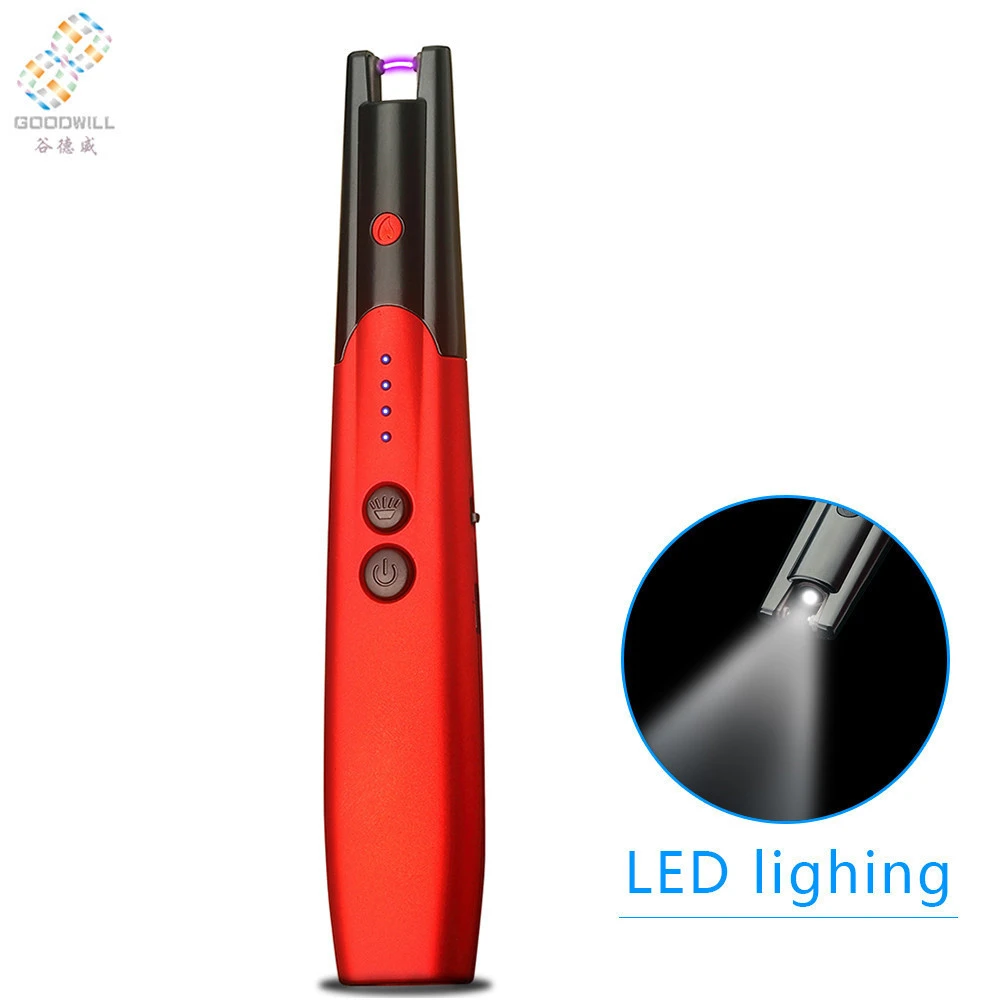 Creative  Windproof Electronic Best Lighter Dual Arc Lighter With LED