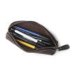 Custom classic luxury pencil pouch genuine leather pencil case bag for men