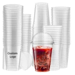 Custom Disposable Plastic / Paper Coffee Juice Milk Tea Cup Hard PP PET Logo Cups