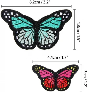 Custom Embroidery Patches Butterfly Appliques Sequin Iron On Patches For Clothing