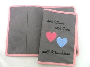 custom high quality hot sale embroidery fabric book cover