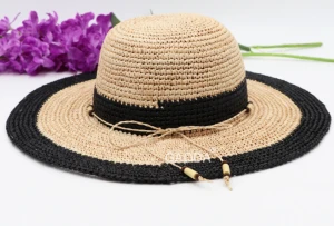 custom lady croched hat women wide brim beach sunhat straw sun hats hat
