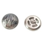 Custom Logo Gold Embossed Dome Metal Sewing Shank Buttons for Clothes