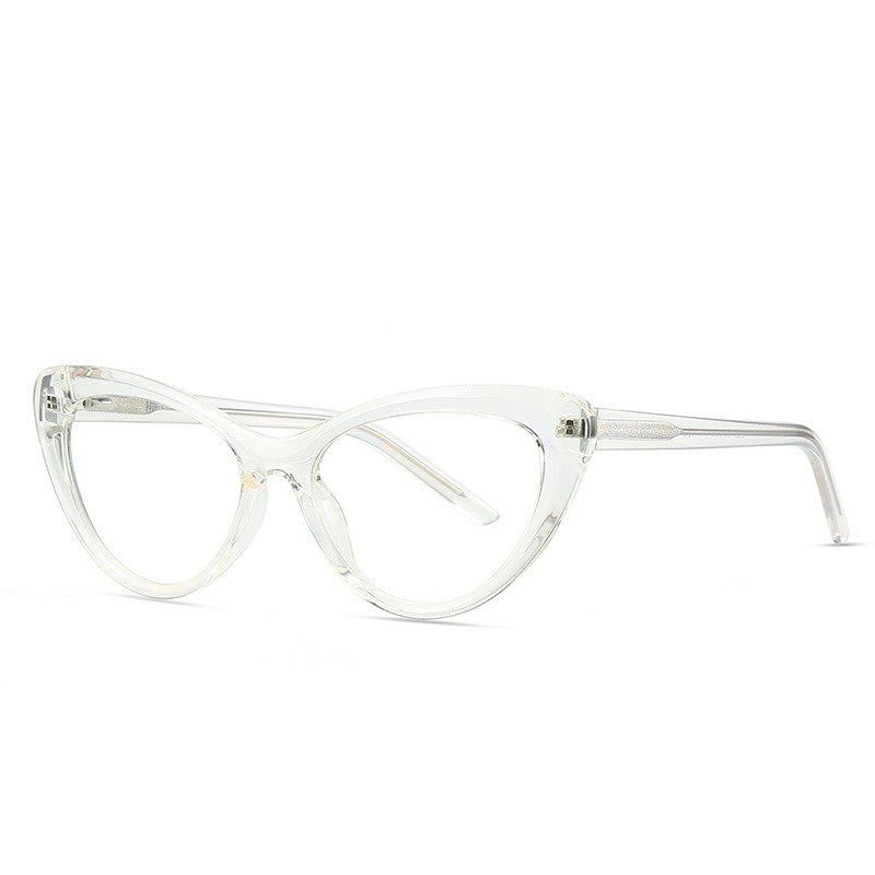 Custom logo TR90 cat eye large frame anti blue light PC clear lens frames optical eyeglasses