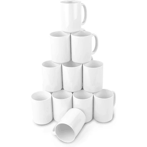 Custom luxury blanks 11oz ceramic simple white sublimation mug coffee cup