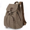 custom men canvas vintage school bags for teenage male travel backpacks bags with leather