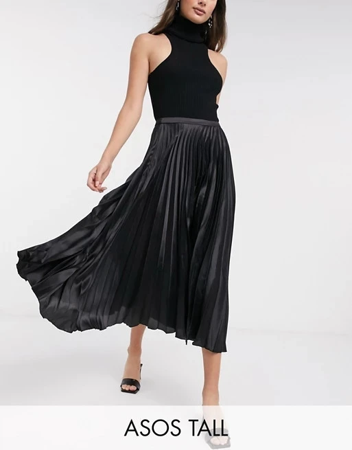 Custom Midi Fashion Black Lady Vintage Dancewear Women Pleated Long Maxi Skirt