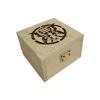 Custom natural color square unfinished packaging ring wood box custom wooden box