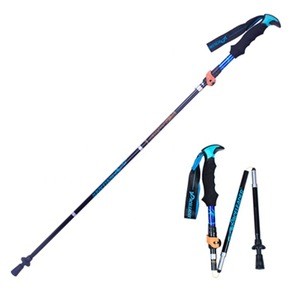 Custom Nordic Cheap Lightweight 5 Sections Collapsible Trekking Pole Foldable Aluminum Walking Stick