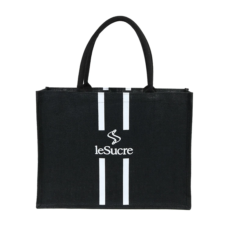 Custom printed eco-friendly shopping bag jute tote bag/bedruck Logo aus jutebeutel
