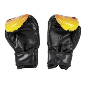 Custom Professional Flame Mesh Breathable Pu Leather Training Kids Children Boxing Gloves