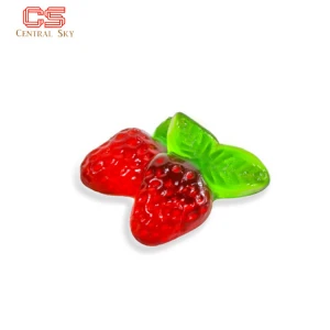 Custom strawberry shaped yummy fruit gummy candy soft chewy wholesale sweets candies