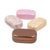 Custom surface material cute pattern style contact lenses case box with spring closure