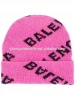Custom Warm Winter Jacquard Pattern Black Slouchy Beanie Ski Hat