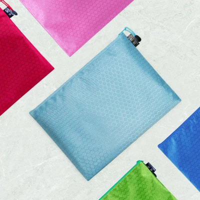 Custom Waterproof Oxford fabric   Zipper A4 file bag   stationery bag