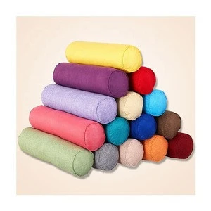 Customized 100% Cotton or Buckwheat filled Polyester Round Yoga Bolster Pillows