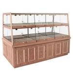 Customized Bread Showcase with LED Light Display Cabinet for Bakery Cake Store Wood Glass Commercial Shelf Bakery Shop Fittings