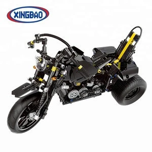 Customized cool xingbao assembly ABS block plastic motorcycle toy for children