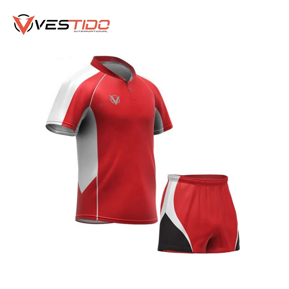 Customized Sports wear Digital sublimation Printed Comfortable Short Sleeve Rugby Uniforms Rugby Kits Rugby Jersey VT-RBU-002