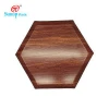 Customized Wood Grain Plate Hexagon Plastic Snack Serving Tray