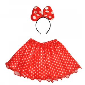 Cute little girl with red dots casual kids skirt girls dress