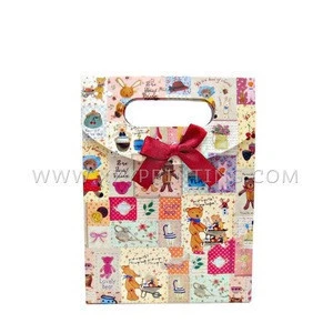 Cute Pattern Multi Color Snack Treat Paper Gift Bags with Ribbon