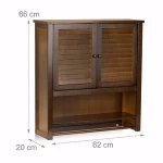 Dark Brown Bamboo Wall Cabinet with Towel Holder