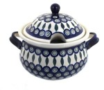 Decorative Glazed White Ceramic Soup Tureen With Lid