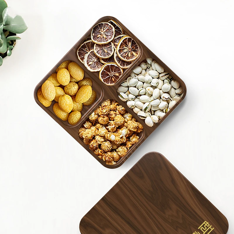 Decorative Natural wooden fruit plate Handmade solid wood craft serving tray