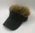 Design logo custom made blank  hair visor hat man hat with hair