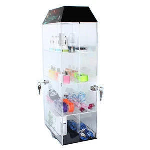 Desktop Acrylic Display Stand For Mobile Phone Accessories 4 Tiers Counter Cell Phone Charger Case Display Rack