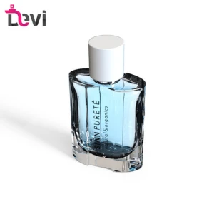 Devi New Design Glass Perfume Bottles 100ml Mens Square Parfum Bottle Empty Container Spray Fragrance Atomizer Refillable