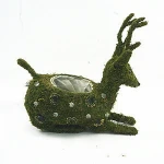 Deyuan home decoration craft rattan sika deer flower pot for new year