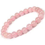 DHYANARSH 100% Original Certified Natural Rose Stone 8mm Gorgeous Semi-Precious Gemstones Healing Rose Stretch Beaded Bracelet